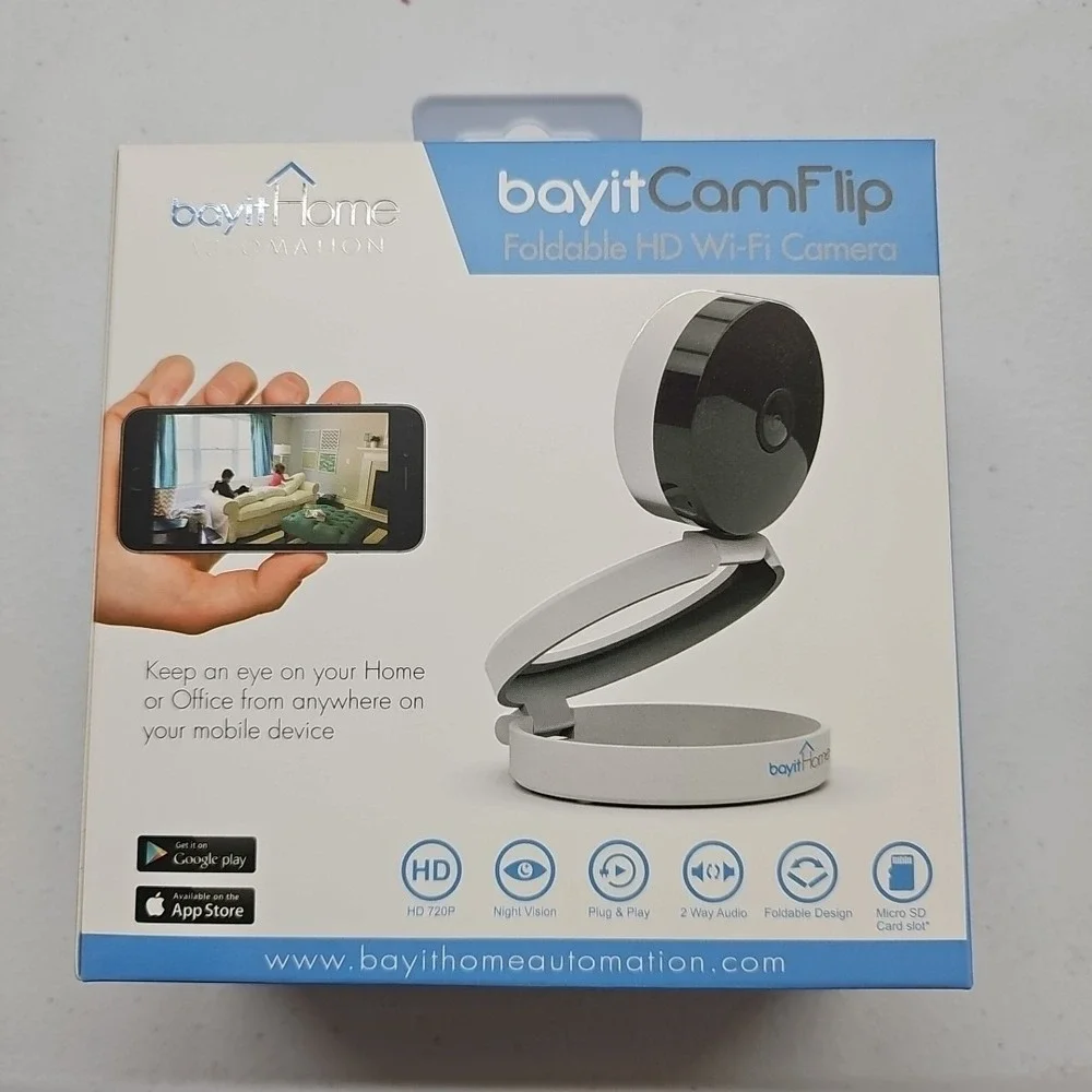 New Sealed Bayit Home CamFlip Foldable HD 720P WiFi Camera